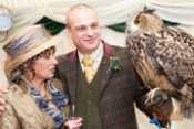 Bride and Groom with Claudia - European Eagle Owl